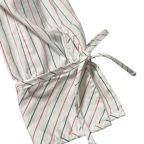Vintage 90s Necessary Objects Red Black Pinstripe Button Up Top Size Medium - Picture 6 of 6